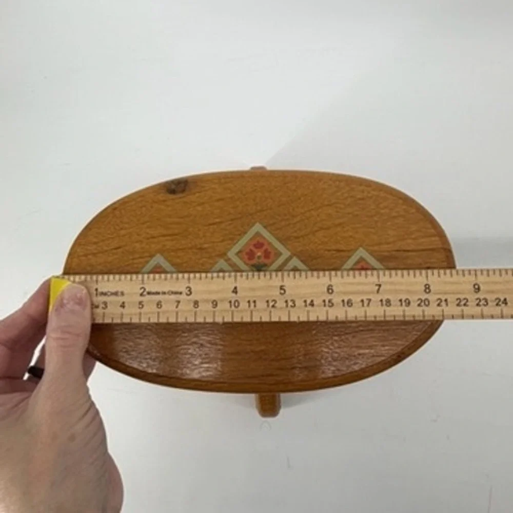 Roy & Marilyn Zimmerman 1991 Handcrafted Miniature Wood Oval Pedestal Table